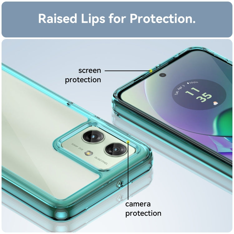 For Motorola Moto G54 Global Colorful Series Acrylic Hybrid TPU Phone Case(Transparent Blue) - Motorola Cases by PMC Jewellery | Online Shopping South Africa | PMC Jewellery | Buy Now Pay Later Mobicred