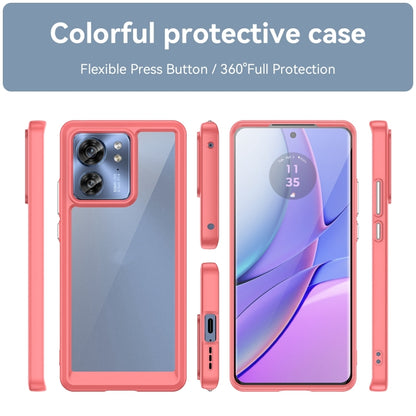 For Motorola Edge 2023 US Colorful Series Acrylic Hybrid TPU Phone Case(Red) - Motorola Cases by PMC Jewellery | Online Shopping South Africa | PMC Jewellery | Buy Now Pay Later Mobicred