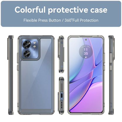 For Motorola Edge 2023 US Colorful Series Acrylic Hybrid TPU Phone Case(Transparent Grey) - Motorola Cases by PMC Jewellery | Online Shopping South Africa | PMC Jewellery | Buy Now Pay Later Mobicred