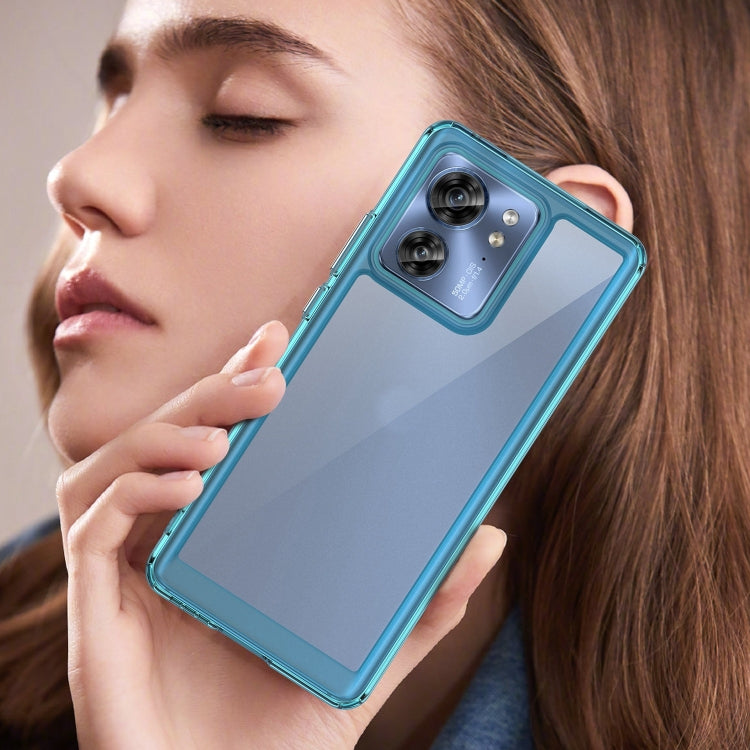 For Motorola Edge 2023 US Colorful Series Acrylic Hybrid TPU Phone Case(Transparent Blue) - Motorola Cases by PMC Jewellery | Online Shopping South Africa | PMC Jewellery | Buy Now Pay Later Mobicred