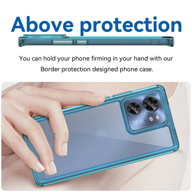 For Motorola Edge 2023 Global Colorful Series Acrylic Hybrid TPU Phone Case(Transparent Blue) - Motorola Cases by PMC Jewellery | Online Shopping South Africa | PMC Jewellery | Buy Now Pay Later Mobicred