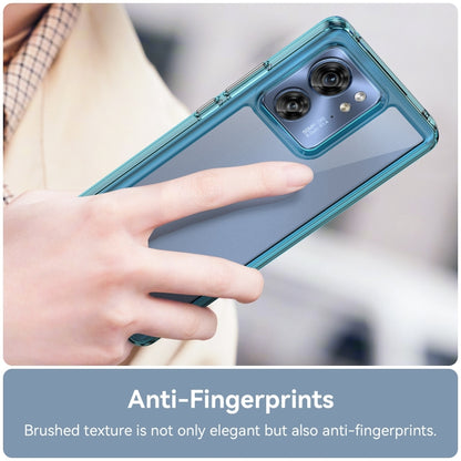 For Motorola Edge 2023 Global Colorful Series Acrylic Hybrid TPU Phone Case(Transparent Blue) - Motorola Cases by PMC Jewellery | Online Shopping South Africa | PMC Jewellery | Buy Now Pay Later Mobicred