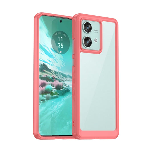 For Motorola Edge 40 Neo Colorful Series Acrylic Hybrid TPU Phone Case(Red) - Motorola Cases by PMC Jewellery | Online Shopping South Africa | PMC Jewellery | Buy Now Pay Later Mobicred