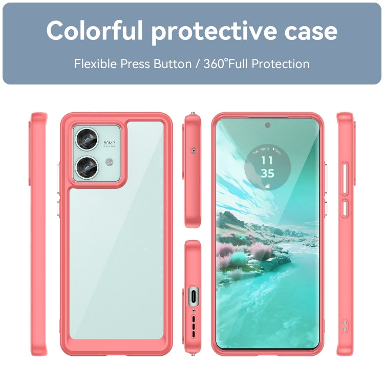 For Motorola Edge 40 Neo Colorful Series Acrylic Hybrid TPU Phone Case(Red) - Motorola Cases by PMC Jewellery | Online Shopping South Africa | PMC Jewellery | Buy Now Pay Later Mobicred