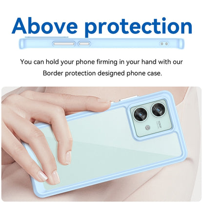 For Motorola Edge 40 Neo Colorful Series Acrylic Hybrid TPU Phone Case(Blue) - Motorola Cases by PMC Jewellery | Online Shopping South Africa | PMC Jewellery | Buy Now Pay Later Mobicred