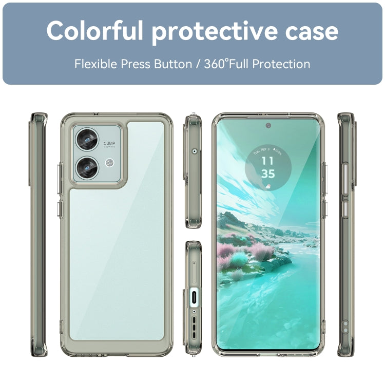 For Motorola Edge 40 Neo Colorful Series Acrylic Hybrid TPU Phone Case(Transparent Grey) - Motorola Cases by PMC Jewellery | Online Shopping South Africa | PMC Jewellery | Buy Now Pay Later Mobicred