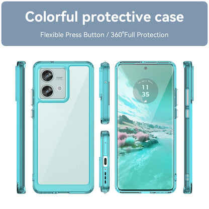 For Motorola Edge 40 Neo Colorful Series Acrylic Hybrid TPU Phone Case(Transparent Blue) - Motorola Cases by PMC Jewellery | Online Shopping South Africa | PMC Jewellery | Buy Now Pay Later Mobicred