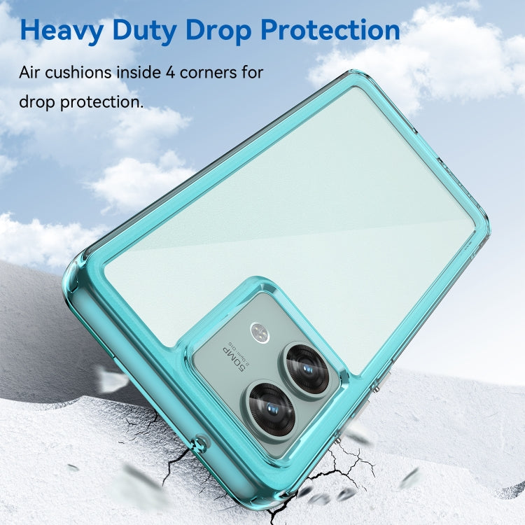 For Motorola Edge 40 Neo Colorful Series Acrylic Hybrid TPU Phone Case(Transparent Blue) - Motorola Cases by PMC Jewellery | Online Shopping South Africa | PMC Jewellery | Buy Now Pay Later Mobicred