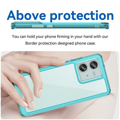 For Motorola Edge 40 Neo Colorful Series Acrylic Hybrid TPU Phone Case(Transparent Blue) - Motorola Cases by PMC Jewellery | Online Shopping South Africa | PMC Jewellery | Buy Now Pay Later Mobicred