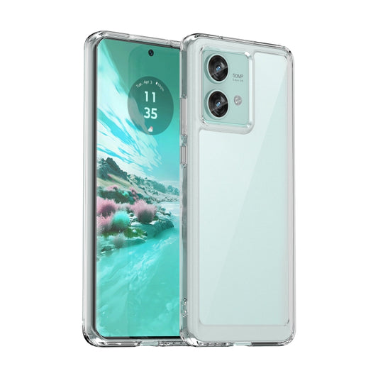 For Motorola Edge 40 Neo Colorful Series Acrylic Hybrid TPU Phone Case(Transparent) - Motorola Cases by PMC Jewellery | Online Shopping South Africa | PMC Jewellery | Buy Now Pay Later Mobicred