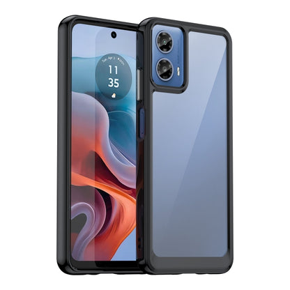 For Motorola Moto G34 Colorful Series Acrylic Hybrid TPU Phone Case(Black) - Motorola Cases by PMC Jewellery | Online Shopping South Africa | PMC Jewellery | Buy Now Pay Later Mobicred