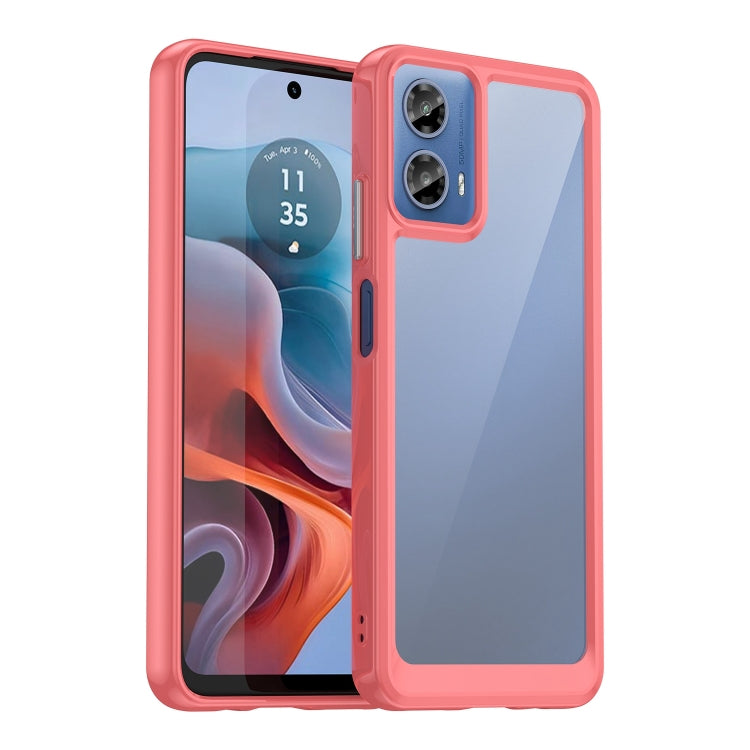 For Motorola Moto G34 Colorful Series Acrylic Hybrid TPU Phone Case(Red) - Motorola Cases by PMC Jewellery | Online Shopping South Africa | PMC Jewellery | Buy Now Pay Later Mobicred