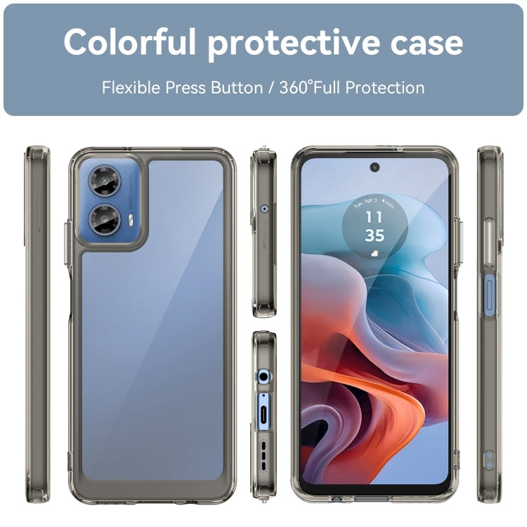 For Motorola Moto G34 Colorful Series Acrylic Hybrid TPU Phone Case(Transparent Grey) - Motorola Cases by PMC Jewellery | Online Shopping South Africa | PMC Jewellery | Buy Now Pay Later Mobicred