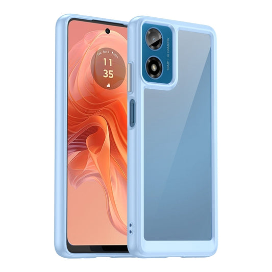 For Motorola Moto G04 Colorful Series Acrylic Hybrid TPU Phone Case(Blue) - Motorola Cases by PMC Jewellery | Online Shopping South Africa | PMC Jewellery | Buy Now Pay Later Mobicred