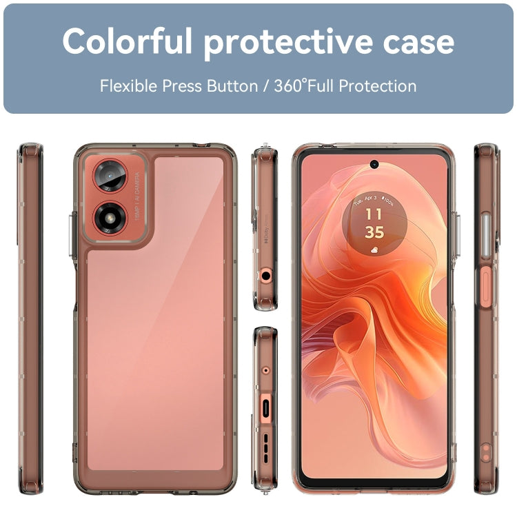 For Motorola Moto G04 Colorful Series Acrylic Hybrid TPU Phone Case(Transparent Grey) - Motorola Cases by PMC Jewellery | Online Shopping South Africa | PMC Jewellery | Buy Now Pay Later Mobicred