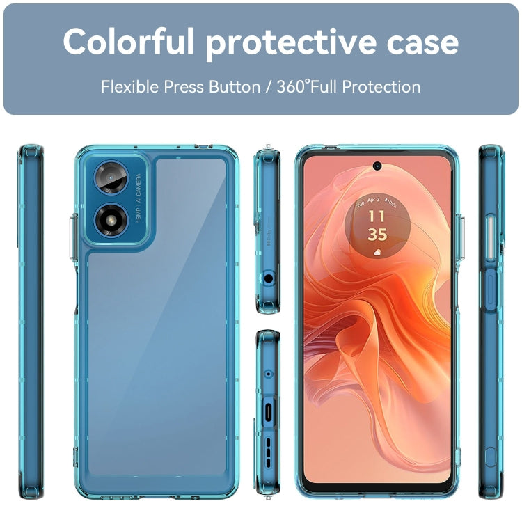 For Motorola Moto G04 Colorful Series Acrylic Hybrid TPU Phone Case(Transparent Blue) - Motorola Cases by PMC Jewellery | Online Shopping South Africa | PMC Jewellery | Buy Now Pay Later Mobicred