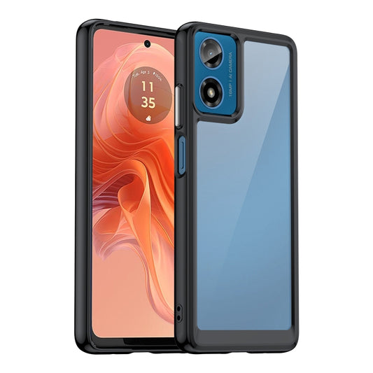 For Motorola Moto G24 Colorful Series Acrylic Hybrid TPU Phone Case(Black) - Motorola Cases by PMC Jewellery | Online Shopping South Africa | PMC Jewellery