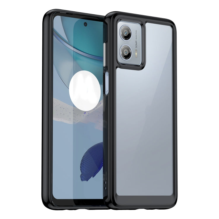 For Motorola Moto G53 5G Colorful Series Acrylic Hybrid TPU Phone Case(Black) - Motorola Cases by PMC Jewellery | Online Shopping South Africa | PMC Jewellery | Buy Now Pay Later Mobicred