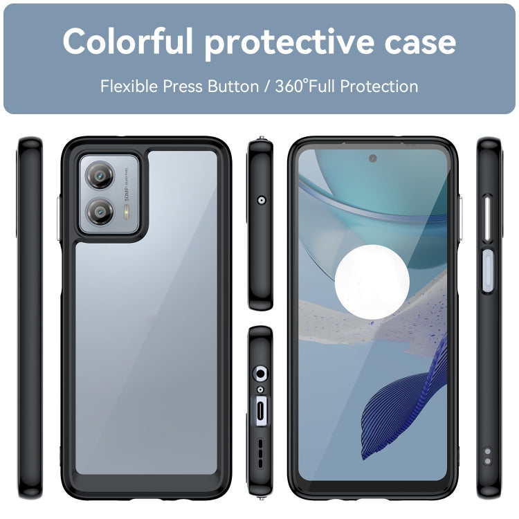 For Motorola Moto G53 5G Colorful Series Acrylic Hybrid TPU Phone Case(Black) - Motorola Cases by PMC Jewellery | Online Shopping South Africa | PMC Jewellery | Buy Now Pay Later Mobicred