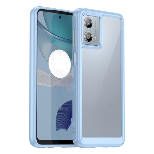 For Motorola Moto G53 5G Colorful Series Acrylic Hybrid TPU Phone Case(Blue) - Motorola Cases by PMC Jewellery | Online Shopping South Africa | PMC Jewellery | Buy Now Pay Later Mobicred