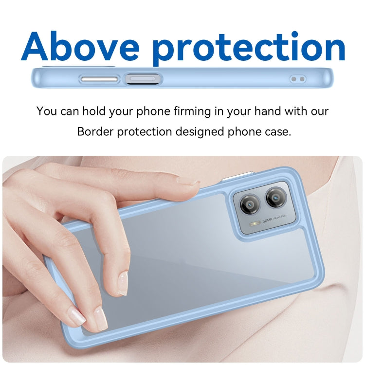 For Motorola Moto G53 5G Colorful Series Acrylic Hybrid TPU Phone Case(Blue) - Motorola Cases by PMC Jewellery | Online Shopping South Africa | PMC Jewellery | Buy Now Pay Later Mobicred