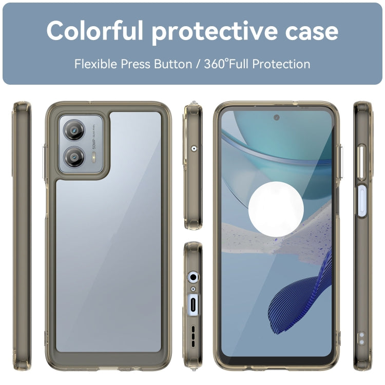 For Motorola Moto G53 5G Colorful Series Acrylic Hybrid TPU Phone Case(Transparent Grey) - Motorola Cases by PMC Jewellery | Online Shopping South Africa | PMC Jewellery | Buy Now Pay Later Mobicred