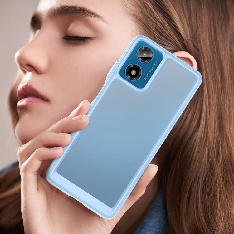 For Motorola Moto G24 Power Colorful Series Acrylic Hybrid TPU Phone Case(Blue) - Motorola Cases by PMC Jewellery | Online Shopping South Africa | PMC Jewellery | Buy Now Pay Later Mobicred