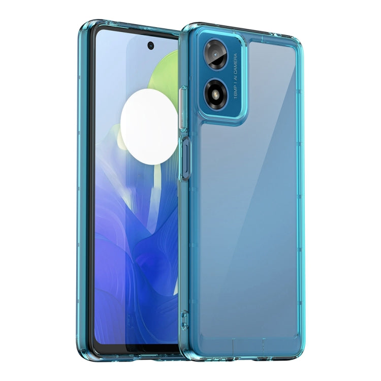 For Motorola Moto G24 Power Colorful Series Acrylic Hybrid TPU Phone Case(Transparent Blue) - Motorola Cases by PMC Jewellery | Online Shopping South Africa | PMC Jewellery | Buy Now Pay Later Mobicred