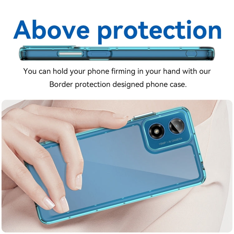 For Motorola Moto G24 Power Colorful Series Acrylic Hybrid TPU Phone Case(Transparent Blue) - Motorola Cases by PMC Jewellery | Online Shopping South Africa | PMC Jewellery | Buy Now Pay Later Mobicred