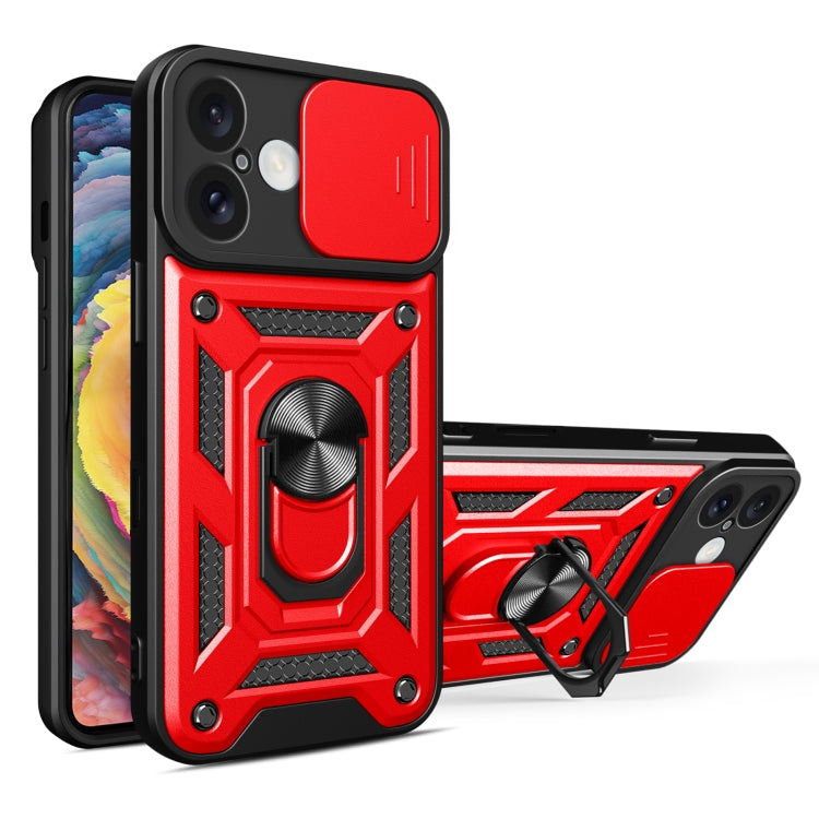 For iPhone 16 Sliding Camera Cover Design TPU+PC Phone Case(Red) - iPhone 16 Cases by PMC Jewellery | Online Shopping South Africa | PMC Jewellery | Buy Now Pay Later Mobicred