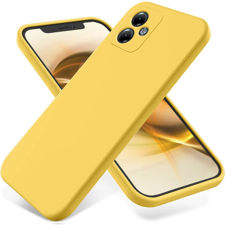 For Motorola Moto G14 Pure Color Liquid Silicone Shockproof Phone Case(Yellow) - Motorola Cases by PMC Jewellery | Online Shopping South Africa | PMC Jewellery | Buy Now Pay Later Mobicred