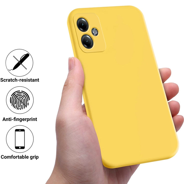 For Motorola Moto G14 Pure Color Liquid Silicone Shockproof Phone Case(Yellow) - Motorola Cases by PMC Jewellery | Online Shopping South Africa | PMC Jewellery | Buy Now Pay Later Mobicred