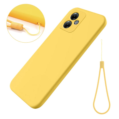 For Motorola Moto G14 Pure Color Liquid Silicone Shockproof Phone Case(Yellow) - Motorola Cases by PMC Jewellery | Online Shopping South Africa | PMC Jewellery | Buy Now Pay Later Mobicred