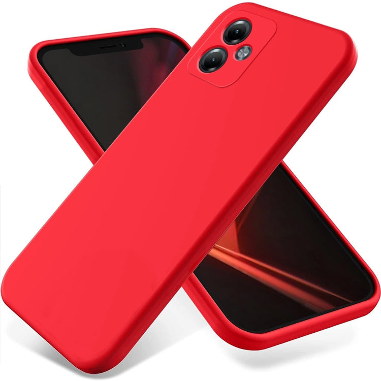 For Motorola Moto G14 Pure Color Liquid Silicone Shockproof Phone Case(Red) - Motorola Cases by PMC Jewellery | Online Shopping South Africa | PMC Jewellery | Buy Now Pay Later Mobicred