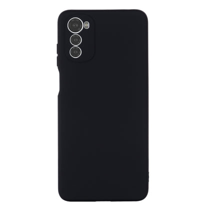 For Motorola Moto E32 4G Pure Color Liquid Silicone Shockproof Phone Case(Black) - Motorola Cases by PMC Jewellery | Online Shopping South Africa | PMC Jewellery | Buy Now Pay Later Mobicred