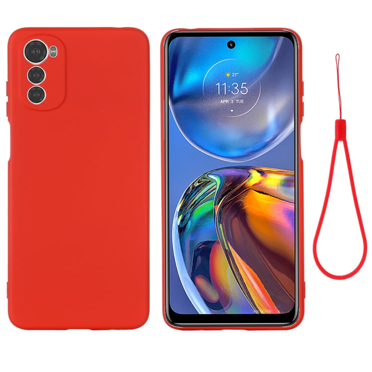 For Motorola Moto E32 4G Pure Color Liquid Silicone Shockproof Phone Case(Red) - Motorola Cases by PMC Jewellery | Online Shopping South Africa | PMC Jewellery | Buy Now Pay Later Mobicred