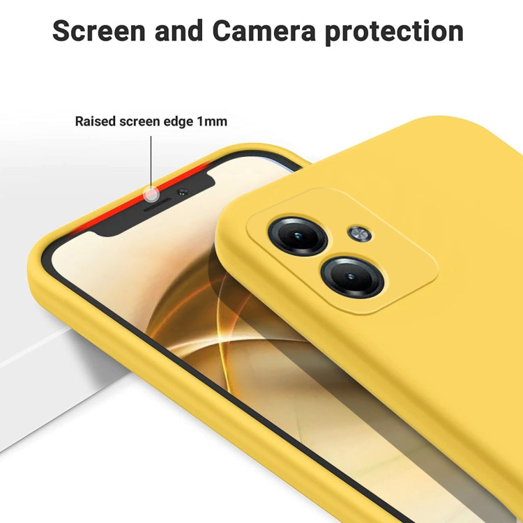 For Motorola Moto G54 Power Pure Color Liquid Silicone Shockproof Phone Case(Yellow) - Motorola Cases by PMC Jewellery | Online Shopping South Africa | PMC Jewellery | Buy Now Pay Later Mobicred