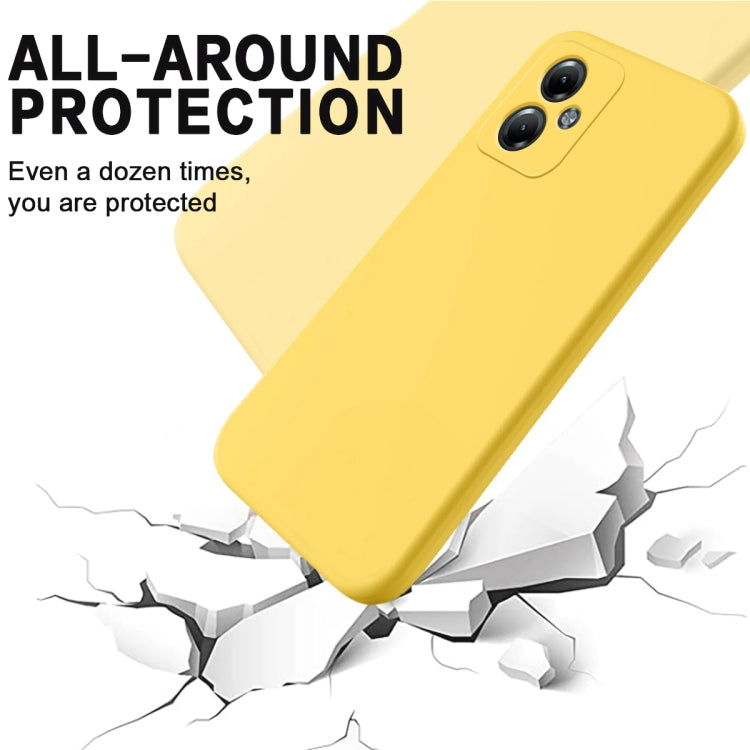 For Motorola Moto G54 Power Pure Color Liquid Silicone Shockproof Phone Case(Yellow) - Motorola Cases by PMC Jewellery | Online Shopping South Africa | PMC Jewellery | Buy Now Pay Later Mobicred