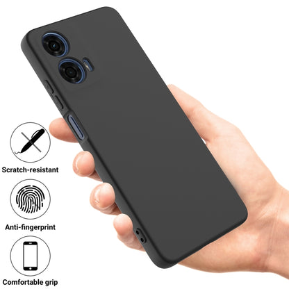 For Motorola Moto G04 / G24 Pure Color Liquid Silicone Shockproof Phone Case(Black) - Motorola Cases by PMC Jewellery | Online Shopping South Africa | PMC Jewellery | Buy Now Pay Later Mobicred