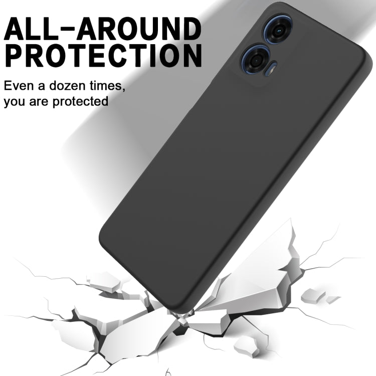 For Motorola Moto G04 / G24 Pure Color Liquid Silicone Shockproof Phone Case(Black) - Motorola Cases by PMC Jewellery | Online Shopping South Africa | PMC Jewellery | Buy Now Pay Later Mobicred