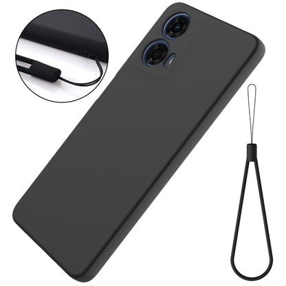 For Motorola Moto G04 / G24 Pure Color Liquid Silicone Shockproof Phone Case(Black) - Motorola Cases by PMC Jewellery | Online Shopping South Africa | PMC Jewellery | Buy Now Pay Later Mobicred