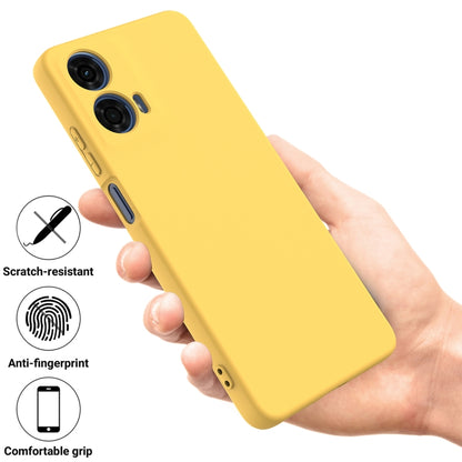 For Motorola Moto G04 / G24 Pure Color Liquid Silicone Shockproof Phone Case(Yellow) - Motorola Cases by PMC Jewellery | Online Shopping South Africa | PMC Jewellery | Buy Now Pay Later Mobicred