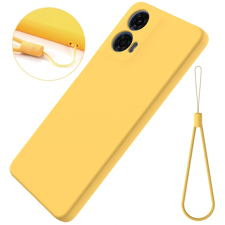 For Motorola Moto G04 / G24 Pure Color Liquid Silicone Shockproof Phone Case(Yellow) - Motorola Cases by PMC Jewellery | Online Shopping South Africa | PMC Jewellery | Buy Now Pay Later Mobicred