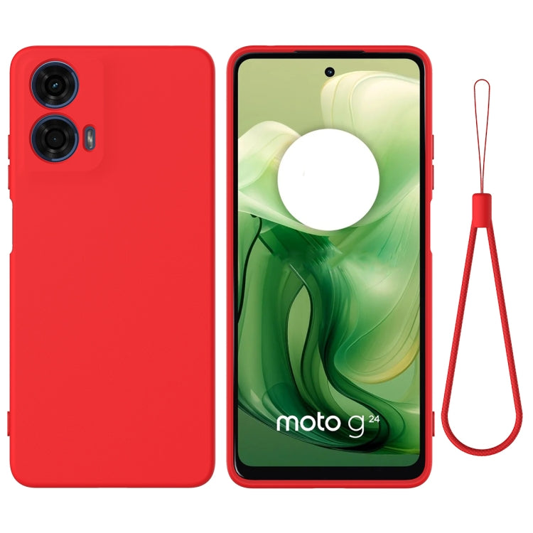 For Motorola Moto G04 / G24 Pure Color Liquid Silicone Shockproof Phone Case(Red) - Motorola Cases by PMC Jewellery | Online Shopping South Africa | PMC Jewellery | Buy Now Pay Later Mobicred