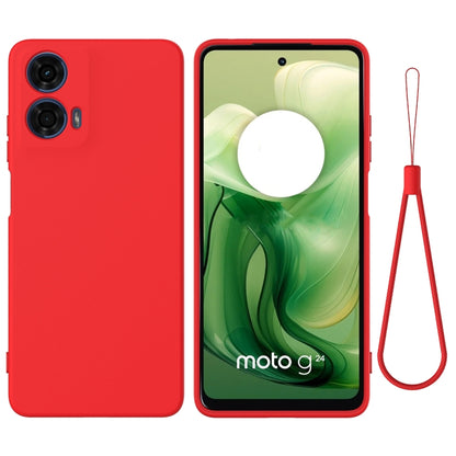 For Motorola Moto G04 / G24 Pure Color Liquid Silicone Shockproof Phone Case(Red) - Motorola Cases by PMC Jewellery | Online Shopping South Africa | PMC Jewellery | Buy Now Pay Later Mobicred