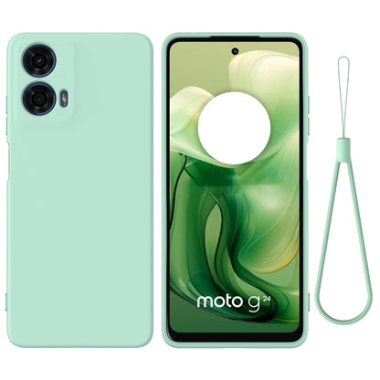 For Motorola Moto G04 / G24 Pure Color Liquid Silicone Shockproof Phone Case(Green) - Motorola Cases by PMC Jewellery | Online Shopping South Africa | PMC Jewellery | Buy Now Pay Later Mobicred