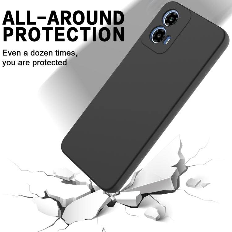 For Motorola Moto G34 Pure Color Liquid Silicone Shockproof Phone Case(Black) - Motorola Cases by PMC Jewellery | Online Shopping South Africa | PMC Jewellery | Buy Now Pay Later Mobicred