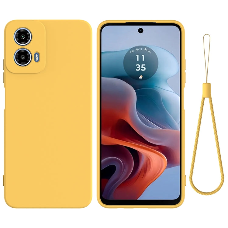 For Motorola Moto G34 Pure Color Liquid Silicone Shockproof Phone Case(Yellow) - Motorola Cases by PMC Jewellery | Online Shopping South Africa | PMC Jewellery | Buy Now Pay Later Mobicred