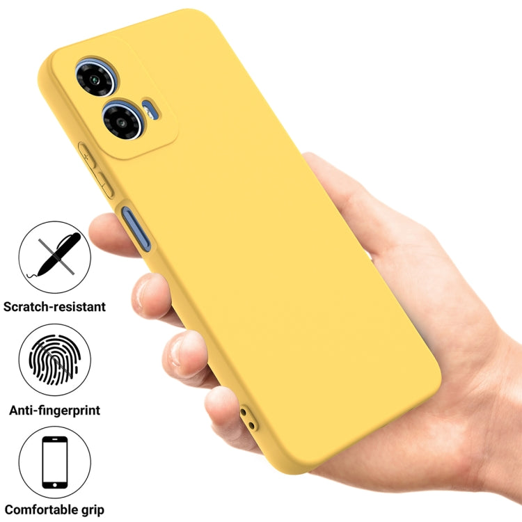 For Motorola Moto G34 Pure Color Liquid Silicone Shockproof Phone Case(Yellow) - Motorola Cases by PMC Jewellery | Online Shopping South Africa | PMC Jewellery | Buy Now Pay Later Mobicred