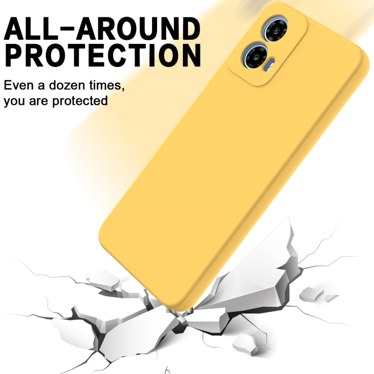 For Motorola Moto G34 Pure Color Liquid Silicone Shockproof Phone Case(Yellow) - Motorola Cases by PMC Jewellery | Online Shopping South Africa | PMC Jewellery | Buy Now Pay Later Mobicred